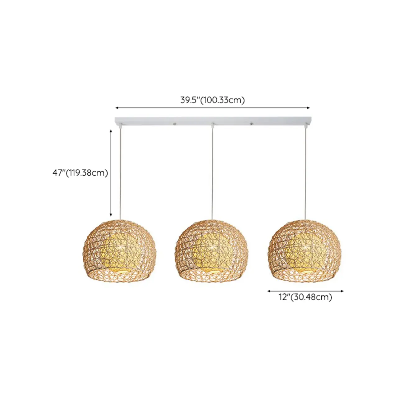 Japanese Rattan Round Lantern Pendant Light for Dining Room Image - 14 | homeyfad