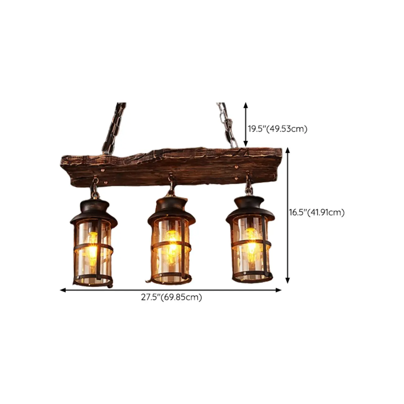 Industrial Island Light Brown Steampunk Cylindrical Pendant Light Image - 22 | homeyfad