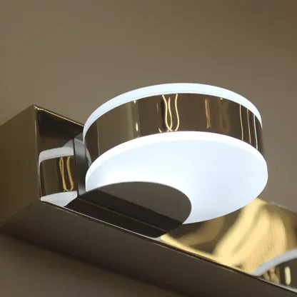 Modern Mini Silver LED Vanity Light for Bathroom Decor Image - 6