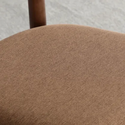 Scandinavian Wooden Low Back Upholstered Dining Chair Image - 16