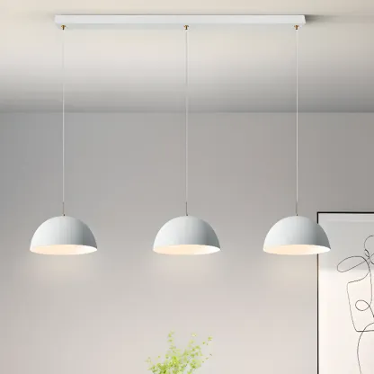 Nordic White Dome Metal Pendant Lamp for Dining Room Image - 1