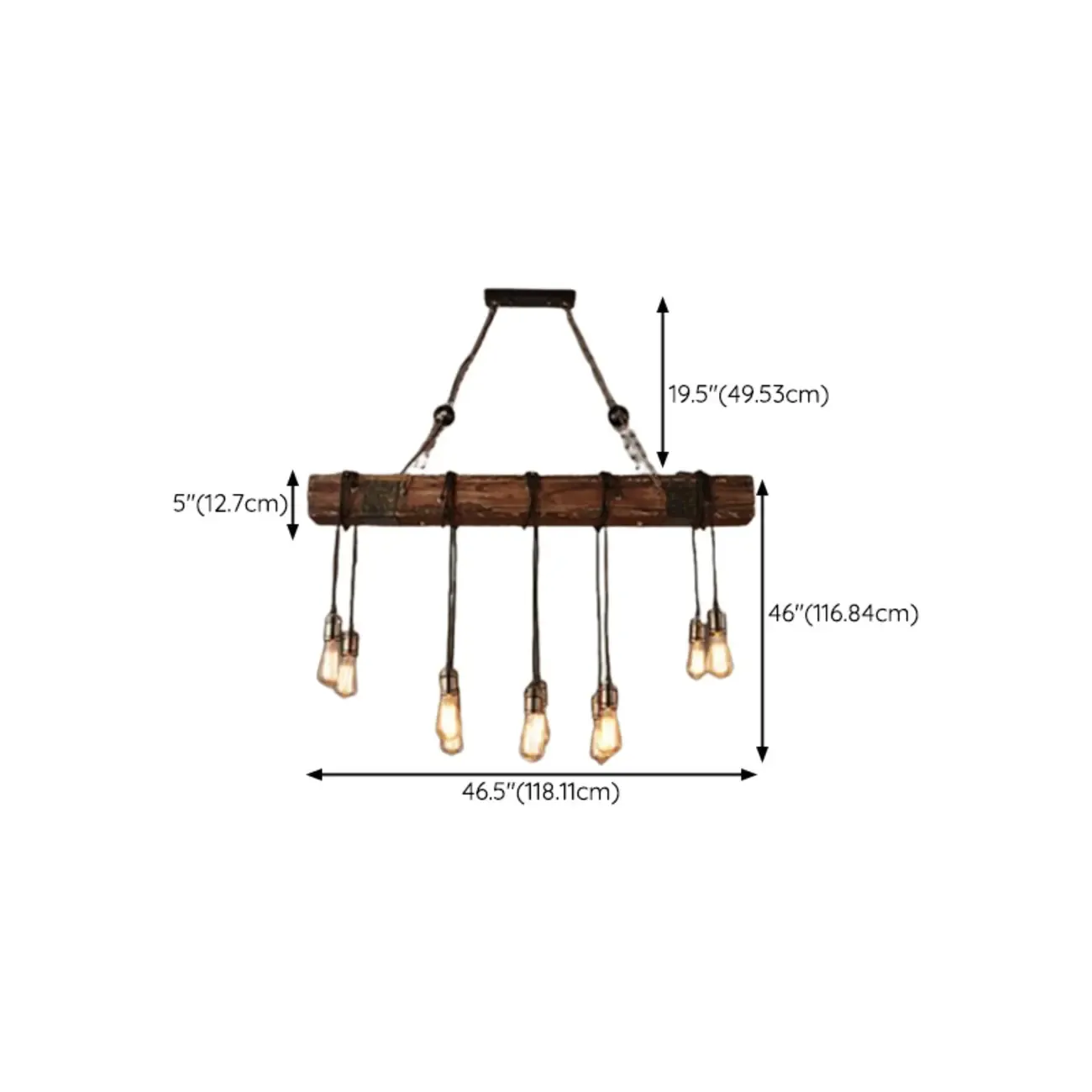 Industrial Island Light Brown Steampunk Cylindrical Pendant Light Image - 23