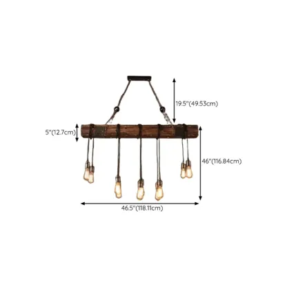 Industrial Island Light Brown Steampunk Cylindrical Pendant Light Image - 23