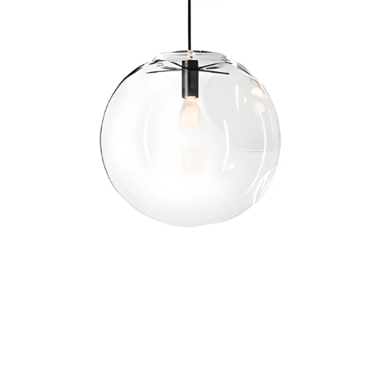 Contemporary Clear Glass Bubble Shape LED Pendant Light for Living Room Image - 2 | homeyfad