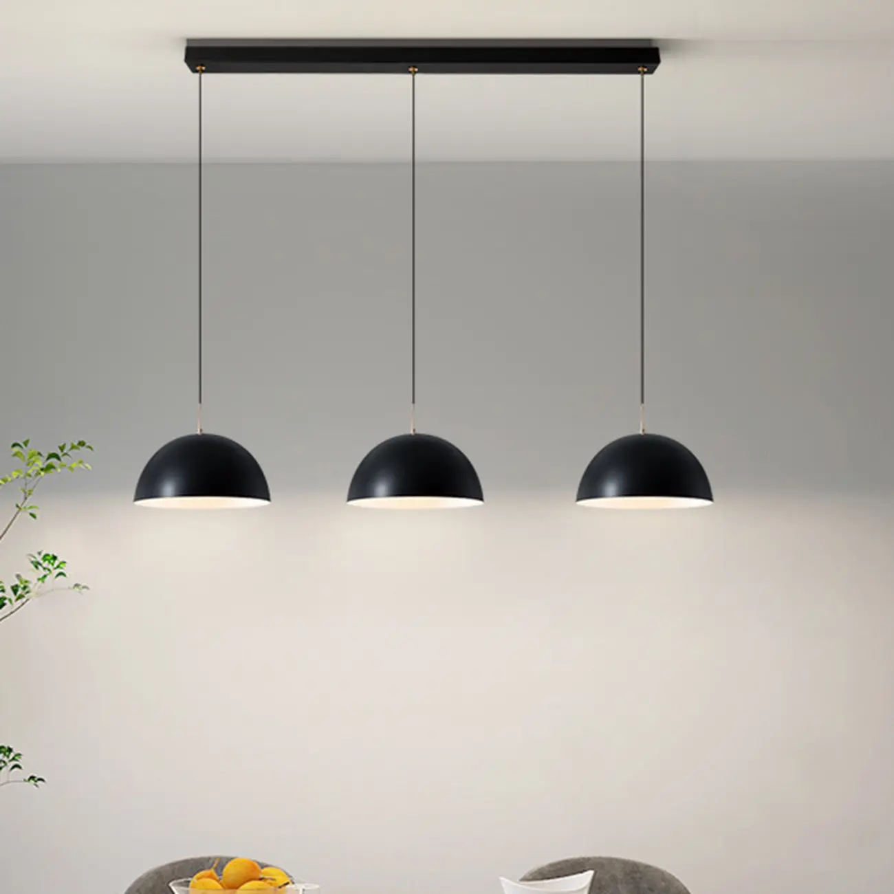 Nordic White Dome Metal Pendant Lamp for Dining Room Image - 2 | homeyfad