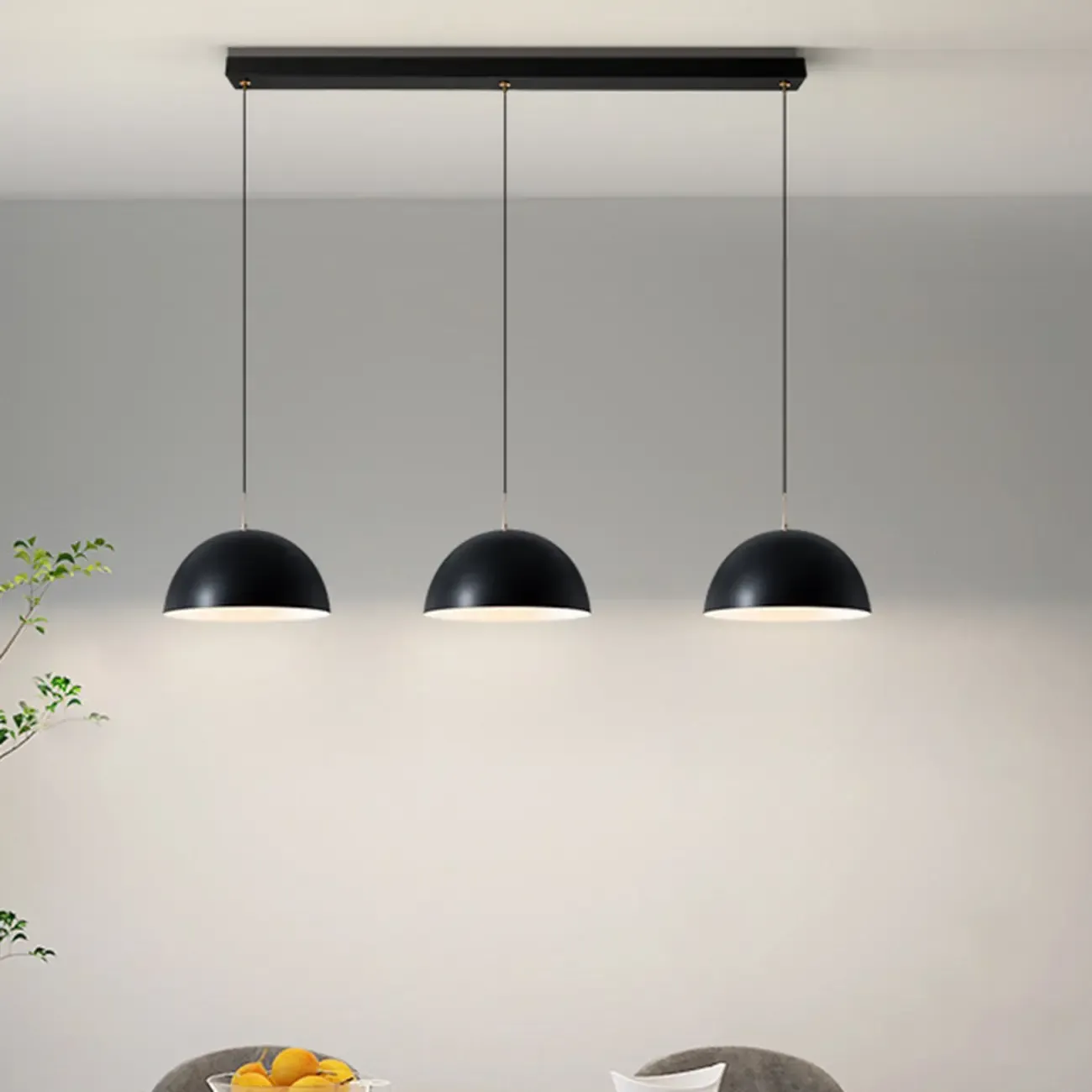 Nordic White Dome Metal Pendant Lamp for Dining Room Image - 2