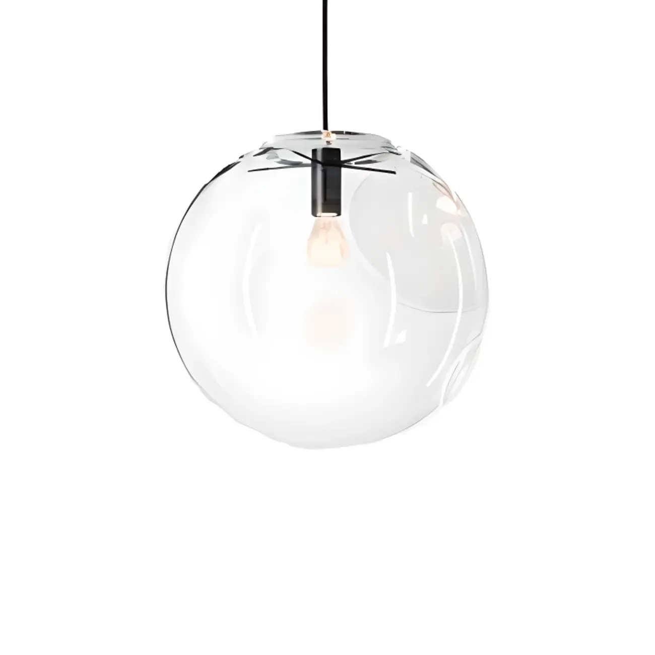 Contemporary Clear Glass Bubble Shape LED Pendant Light for Living Room Image - 3