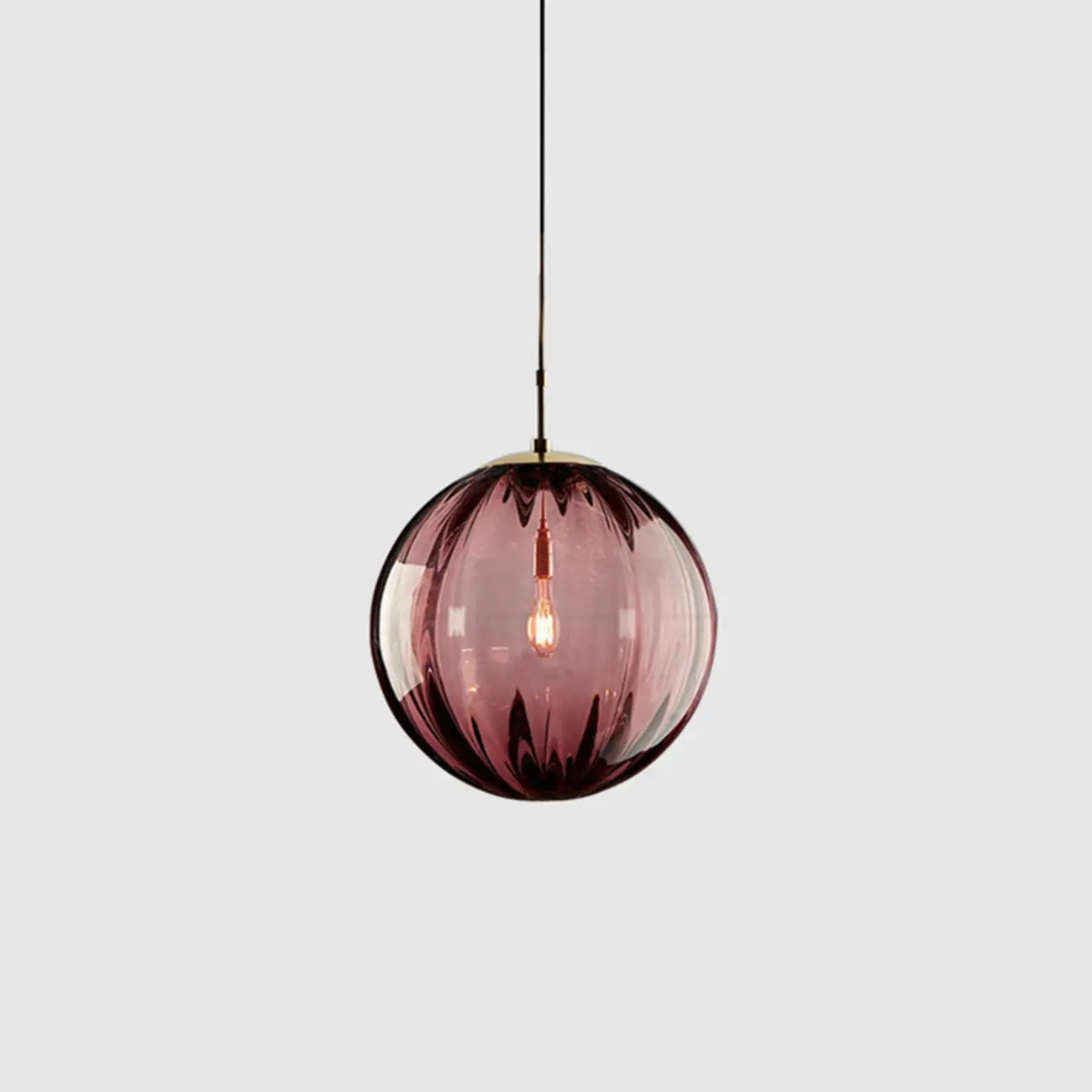 Modern Smoky Glass LED Globe Pendant Light Design for Bedroom Image - 2 | homeyfad