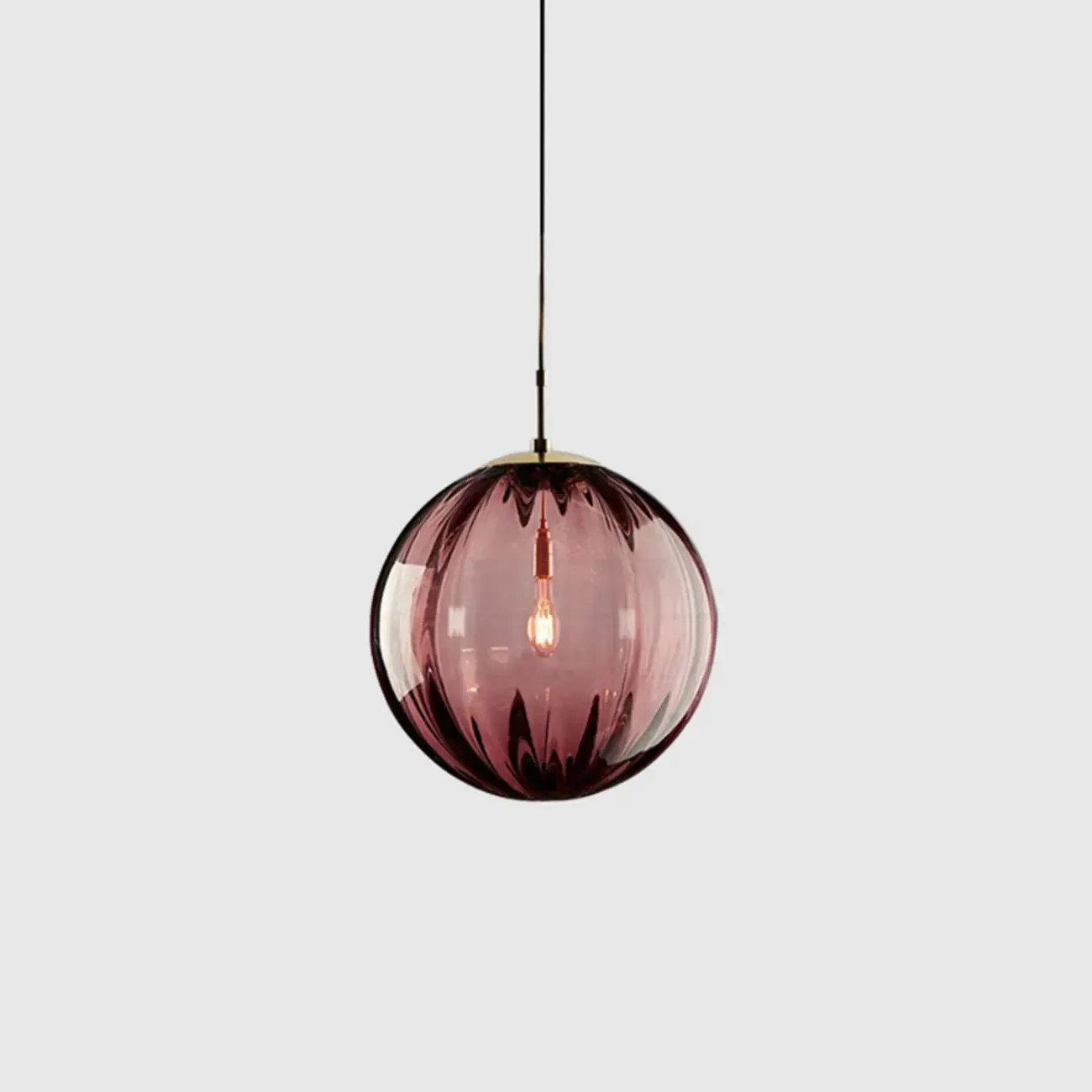 Modern Smoky Glass LED Globe Pendant Light Design for Bedroom Image - 2