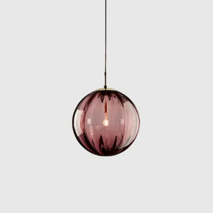 Modern Smoky Glass LED Globe Pendant Light Design for Bedroom Image - 2
