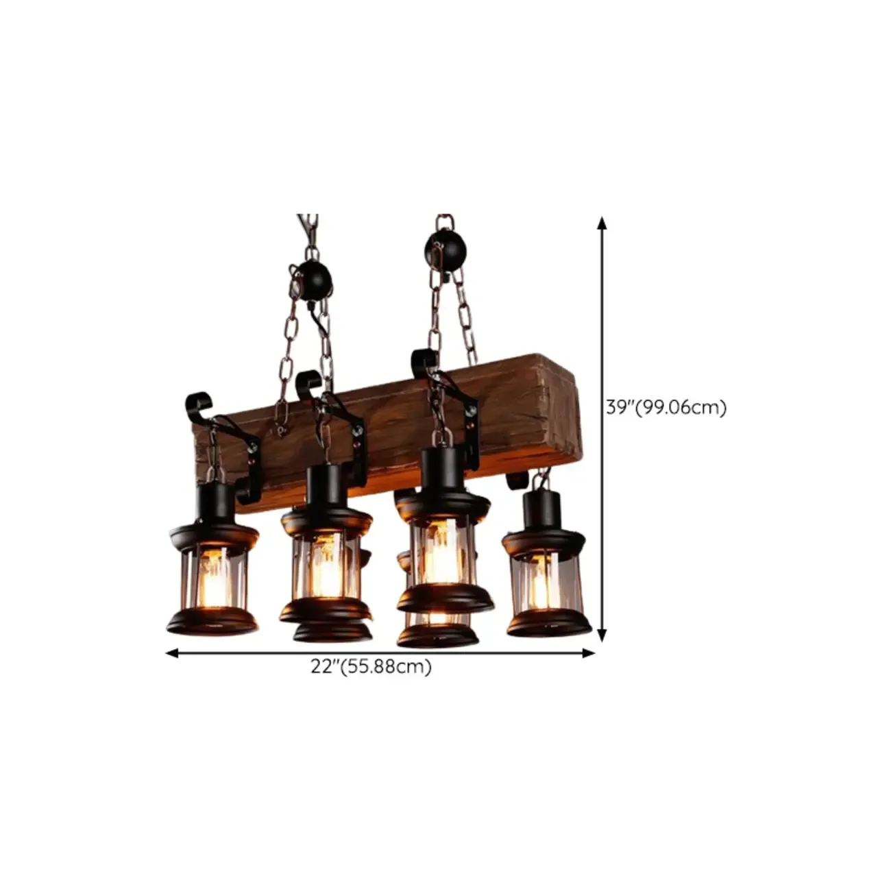 Industrial Island Light Brown Steampunk Cylindrical Pendant Light Image - 25