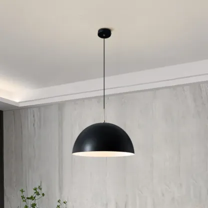 Nordic White Dome Metal Pendant Lamp for Dining Room Image - 4