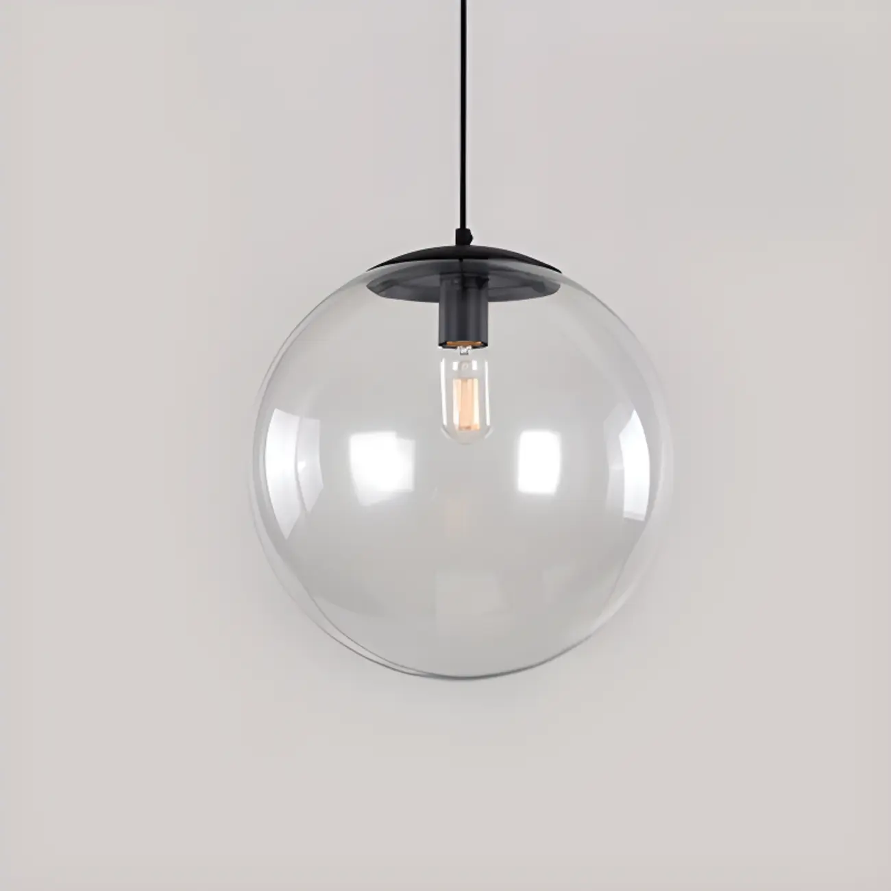 Contemporary Clear Glass Bubble Shape LED Pendant Light for Living Room Image - 5 | homeyfad