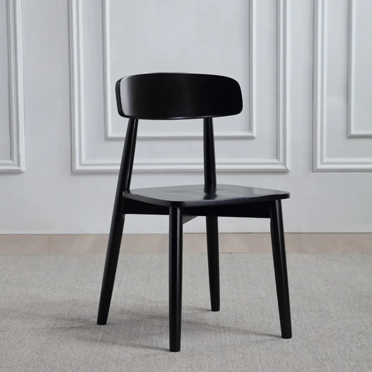 Scandinavian Wooden Low Back Upholstered Dining Chair Image - 19 | homeyfad