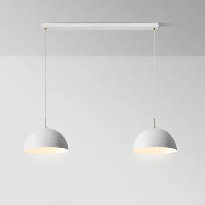 Nordic White Dome Metal Pendant Lamp for Dining Room Image - 6