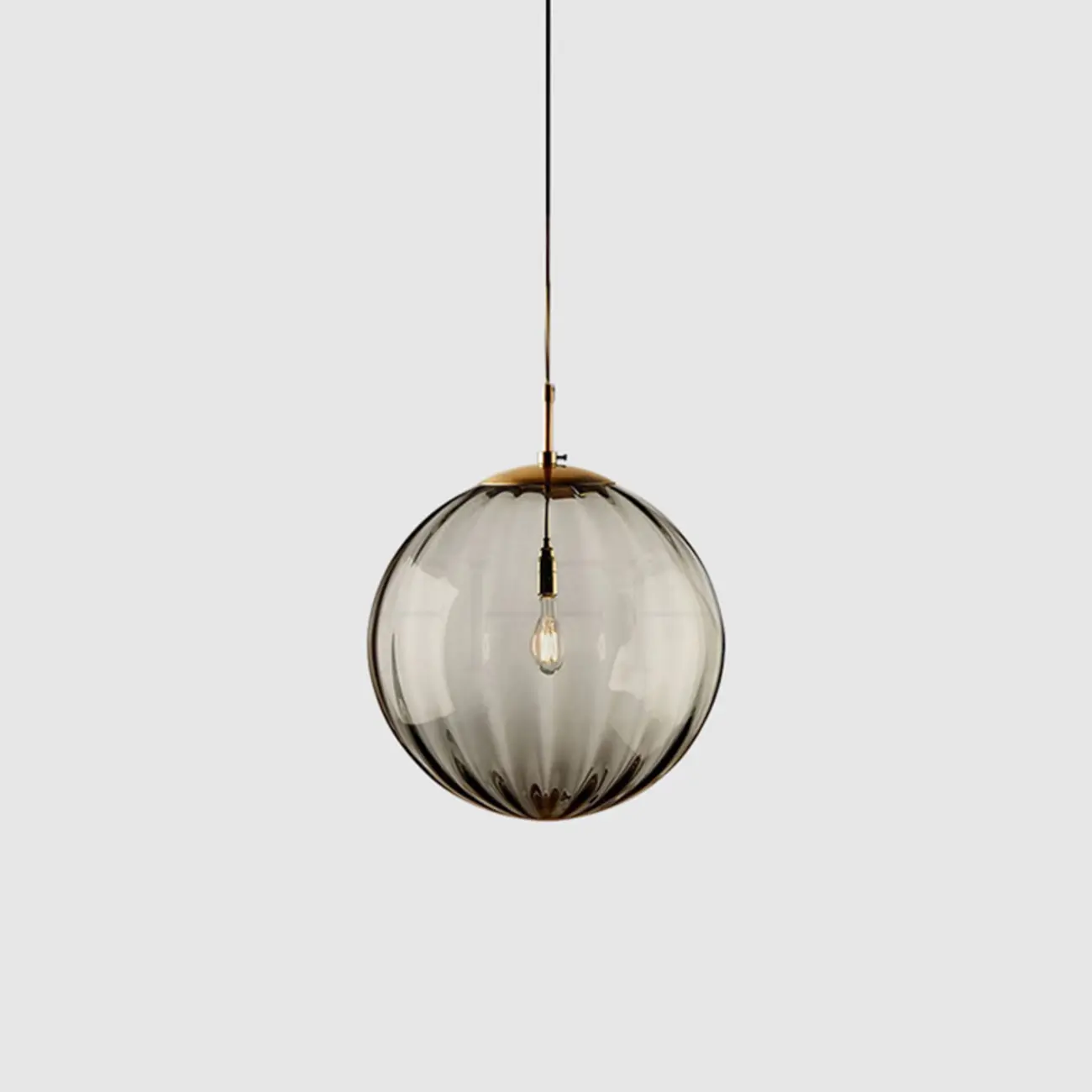 Modern Smoky Glass LED Globe Pendant Light Design for Bedroom Image - 5 | homeyfad