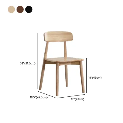 Scandinavian Wooden Low Back Upholstered Dining Chair #size