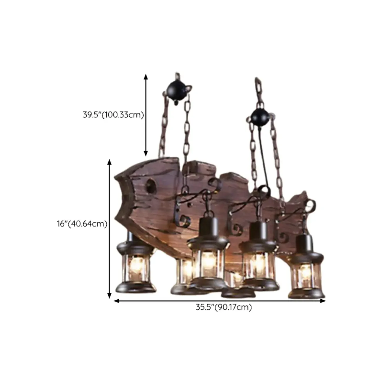 Industrial Island Light Brown Steampunk Cylindrical Pendant Light Image - 27
