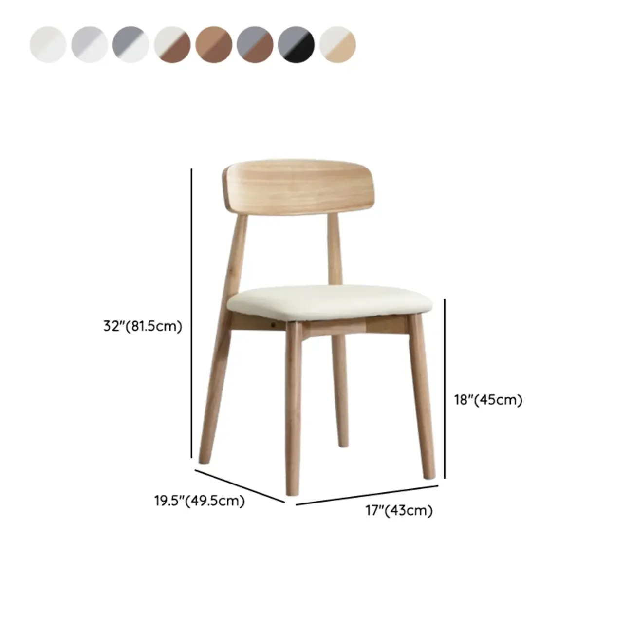 Scandinavian Wooden Low Back Upholstered Dining Chair Image - 21