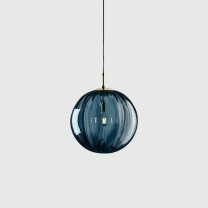 Modern Smoky Glass LED Globe Pendant Light Design for Bedroom Image - 7