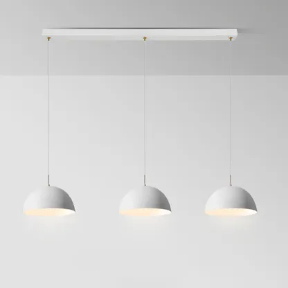 Nordic White Dome Metal Pendant Lamp for Dining Room Image - 8