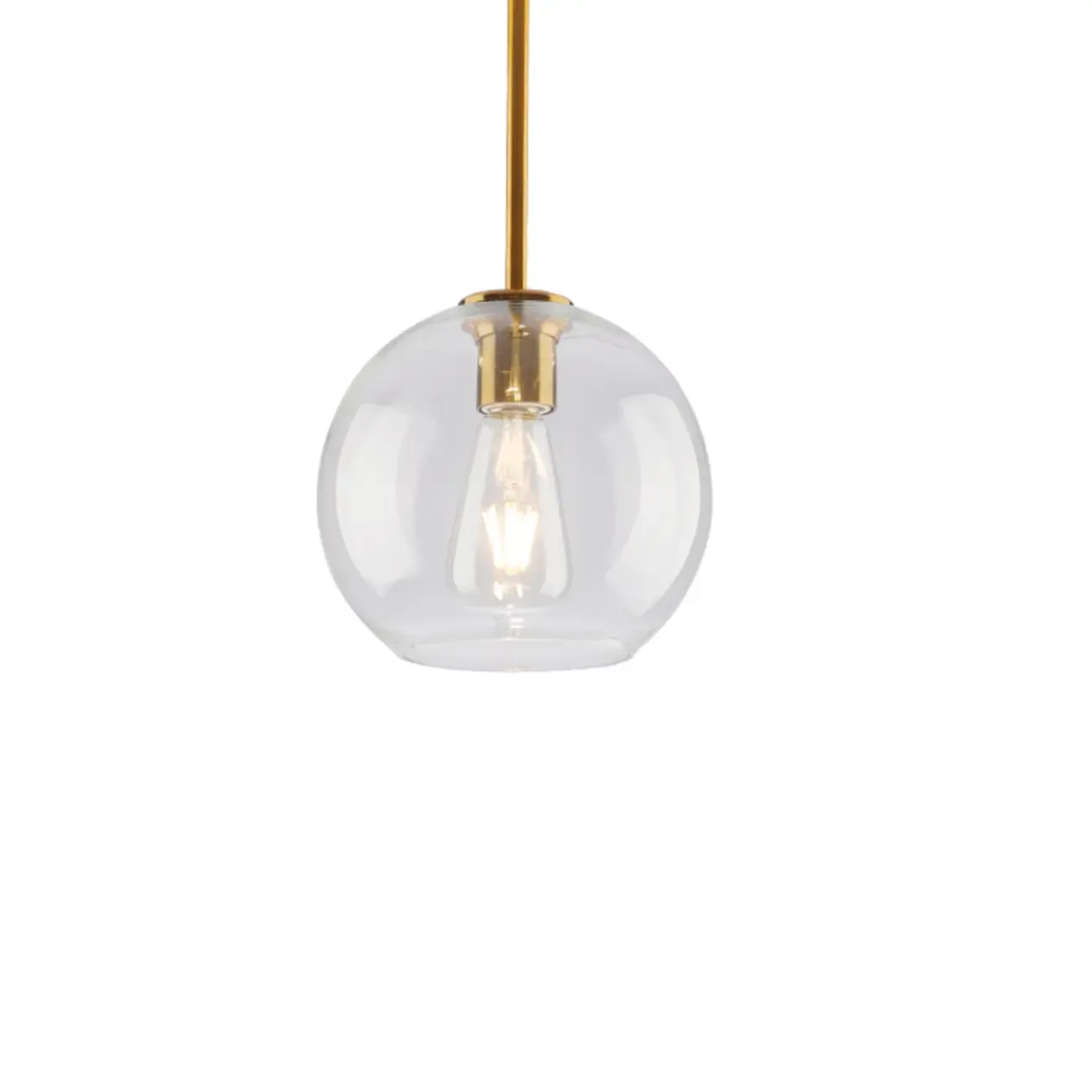 Contemporary Clear Glass Bubble Shape LED Pendant Light for Living Room Image - 9