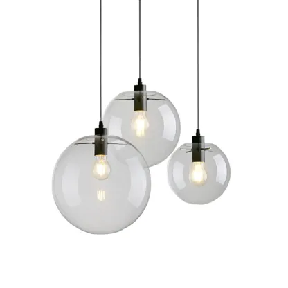 Contemporary Clear Glass Bubble Shape LED Pendant Light for Living Room Image - 10