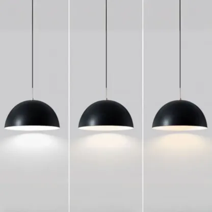 Nordic White Dome Metal Pendant Lamp for Dining Room Image - 11