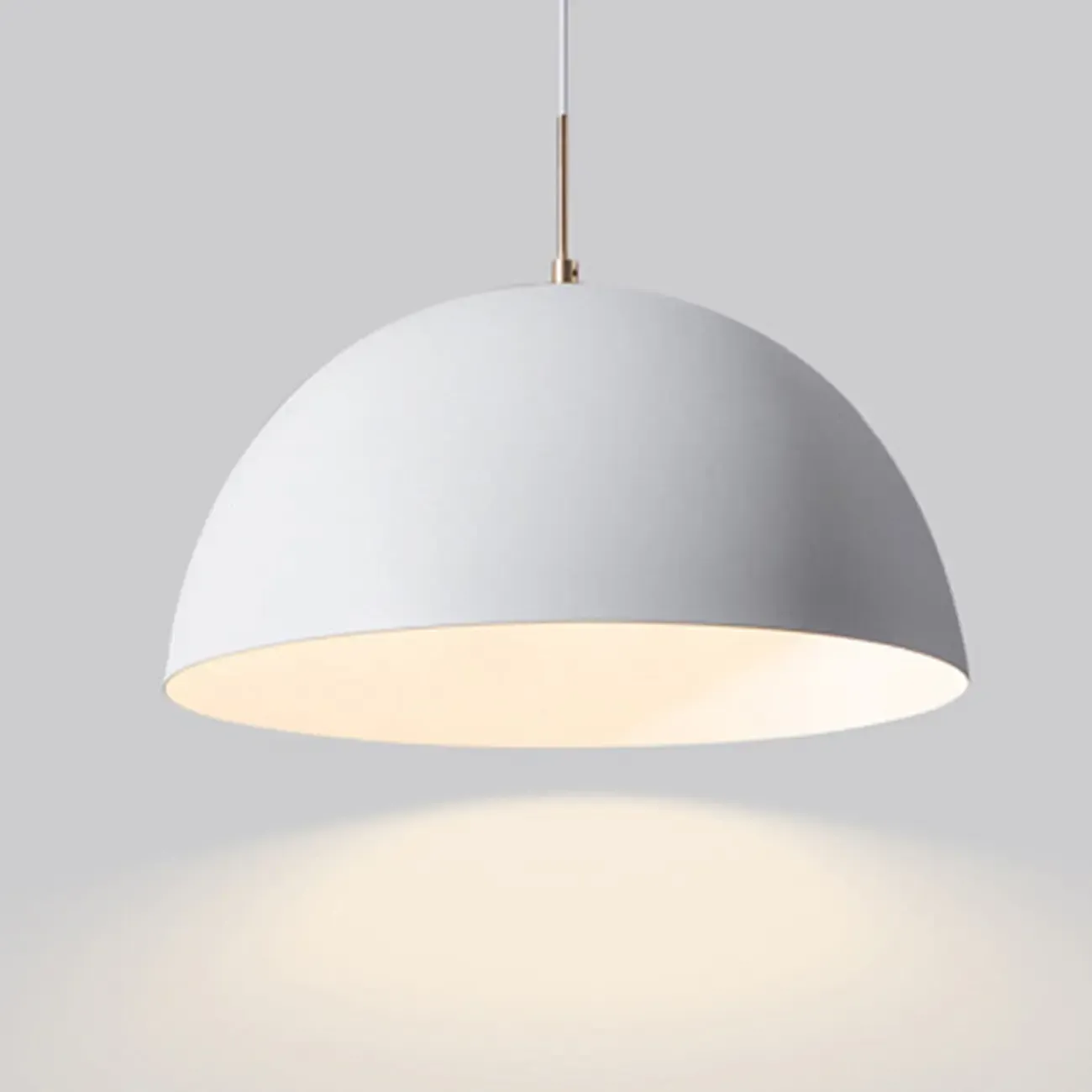 Nordic White Dome Metal Pendant Lamp for Dining Room Image - 12