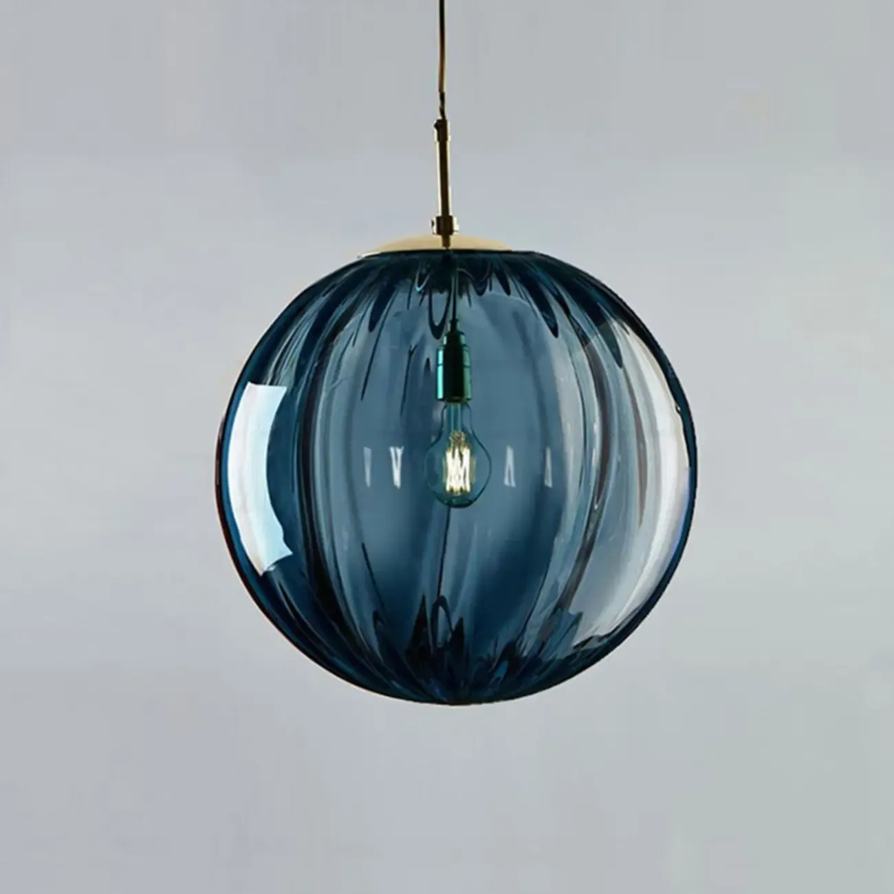 Modern Smoky Glass LED Globe Pendant Light Design for Bedroom Image - 12