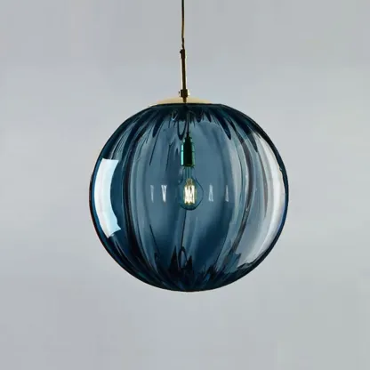 Modern Smoky Glass LED Globe Pendant Light Design for Bedroom Image - 12