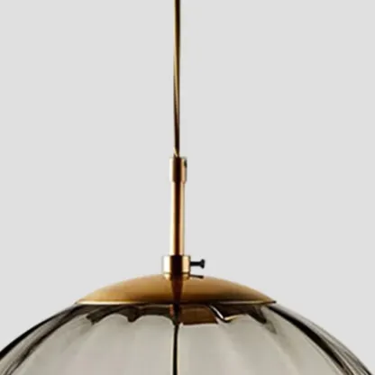 Modern Smoky Glass LED Globe Pendant Light Design for Bedroom Image - 14