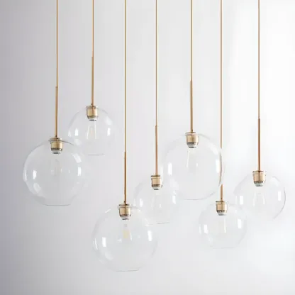Contemporary Clear Glass Bubble Shape LED Pendant Light for Living Room Image - 14