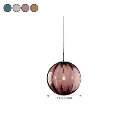 Modern Smoky Glass LED Globe Pendant Light Design for Bedroom #size