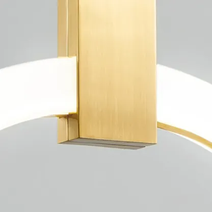 Customizable Gold Ring LED Cluster Pendant Light for Staircase Image - 21