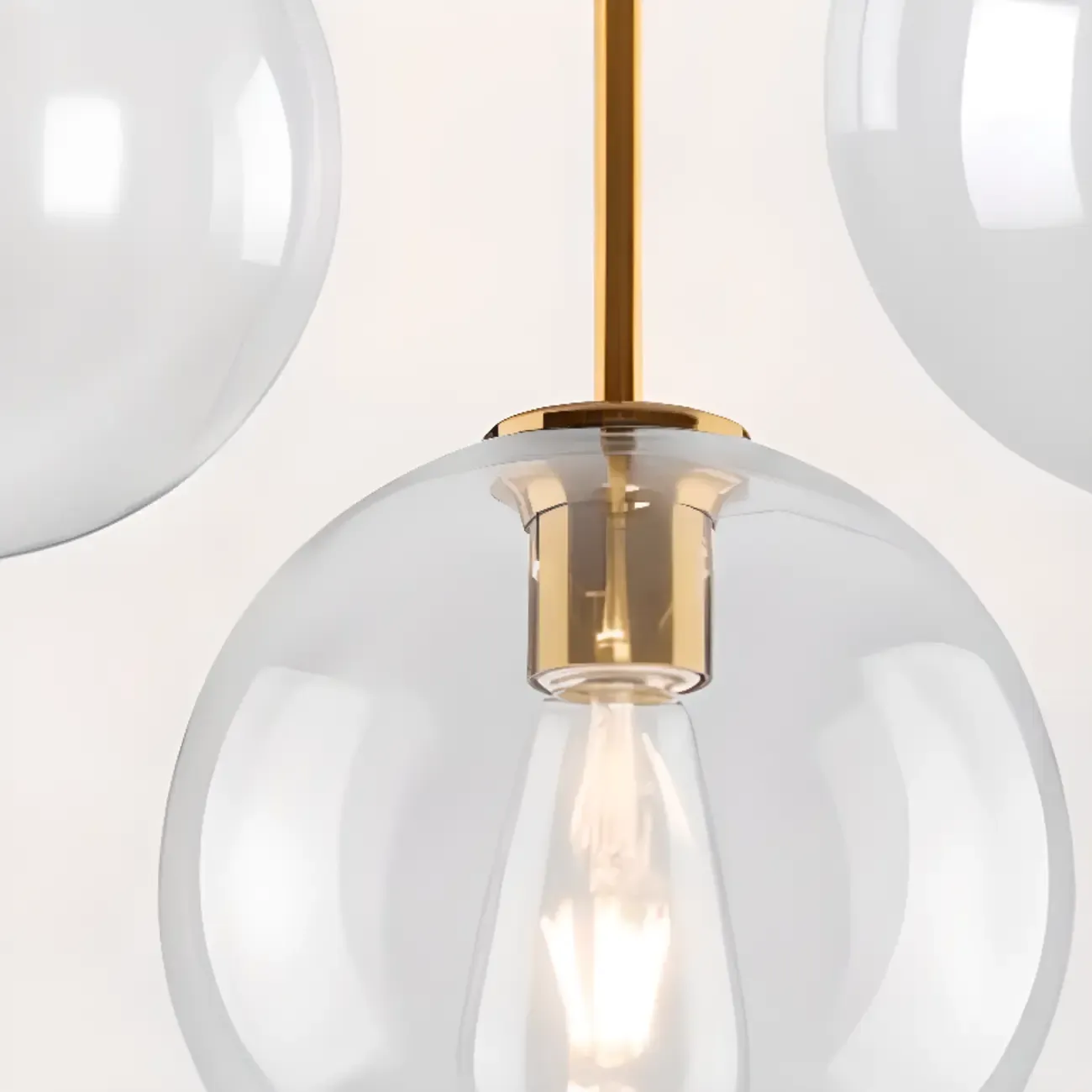 Contemporary Clear Glass Bubble Shape LED Pendant Light for Living Room Image - 15