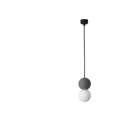Minimalist Milky Glass Globe Pendant Lamp with Beaded Detail for Bedside Image - 2