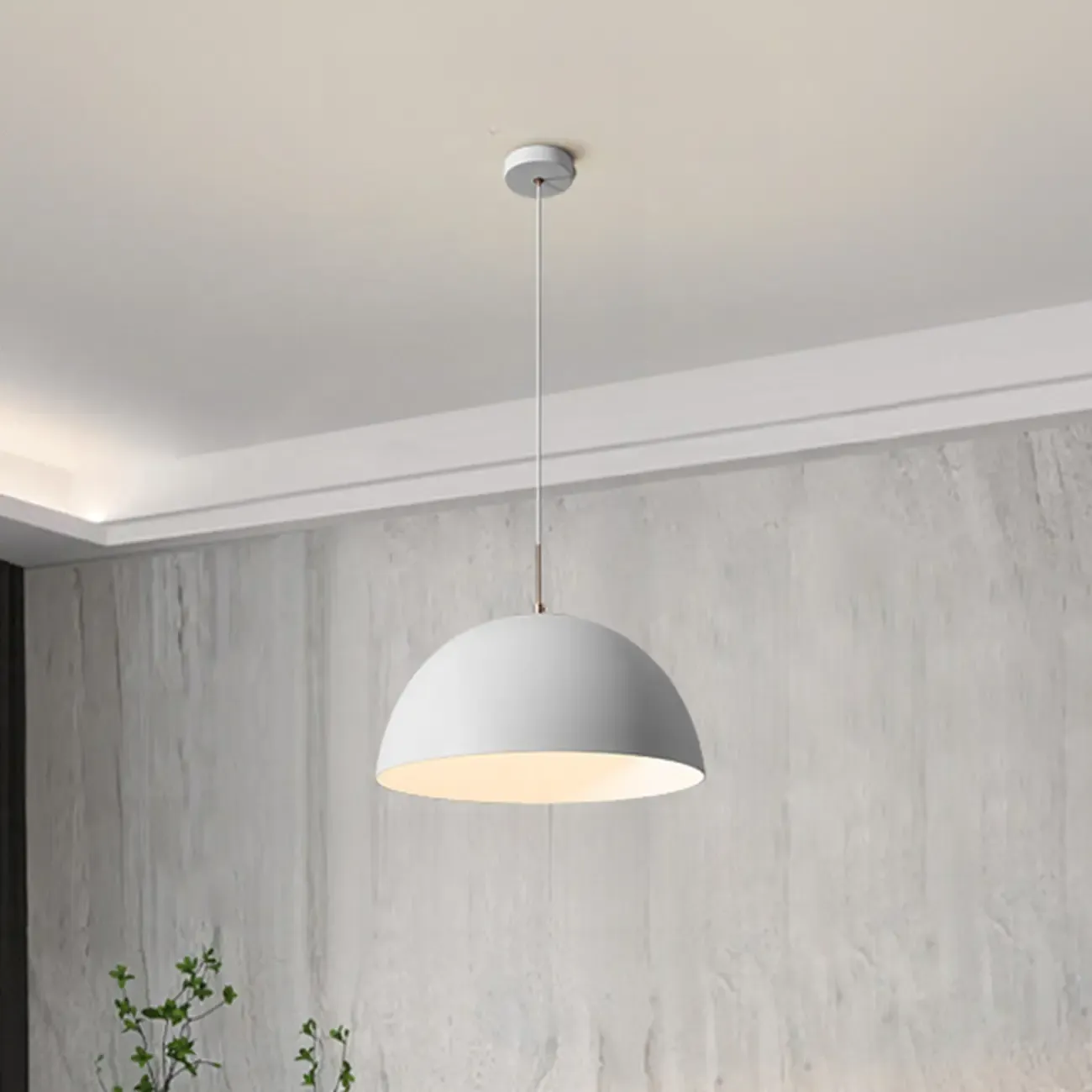 Nordic White Dome Metal Pendant Lamp for Dining Room Image - 18