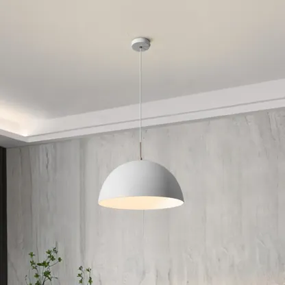 Nordic White Dome Metal Pendant Lamp for Dining Room Image - 18