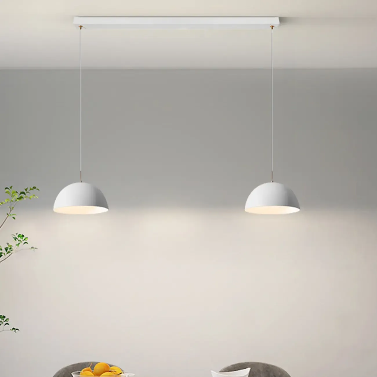 Nordic White Dome Metal Pendant Lamp for Dining Room Image - 19
