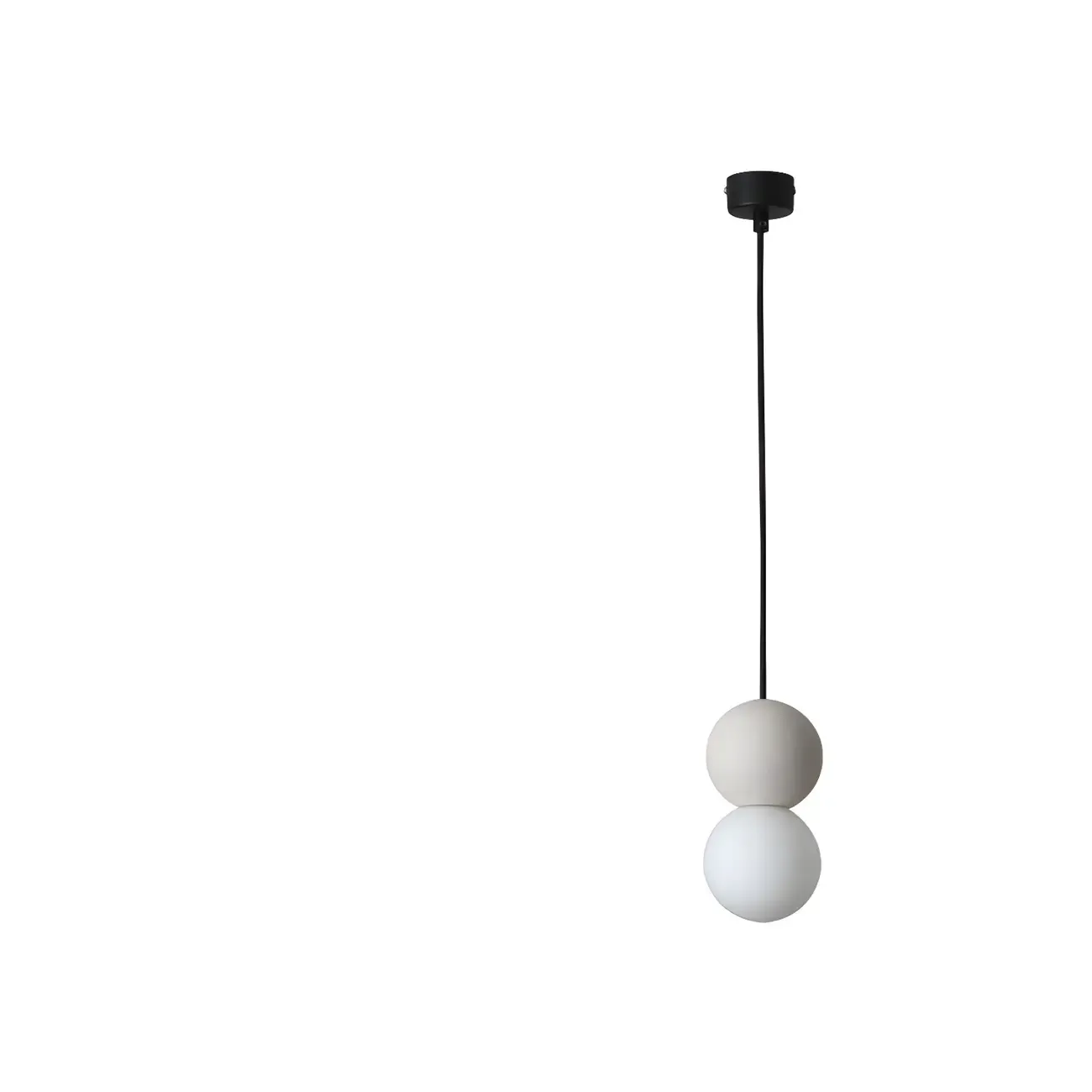 Minimalist Milky Glass Globe Pendant Lamp with Beaded Detail for Bedside Image - 3