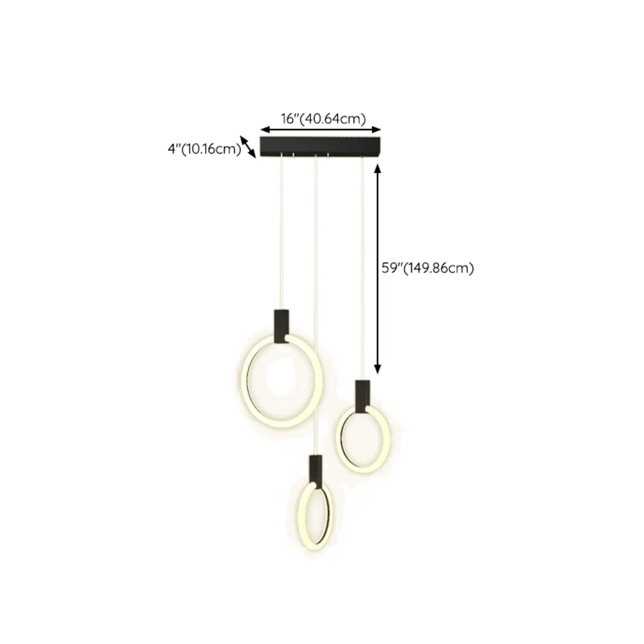 Customizable Gold Ring LED Cluster Pendant Light for Staircase Image - 24 | homeyfad