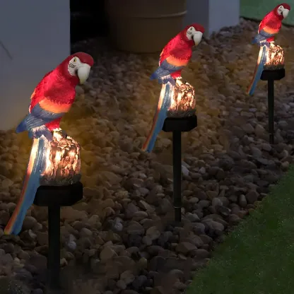 Colorful Stake Solar Parrot Shaped LED Landscape Lighting Image - 1
