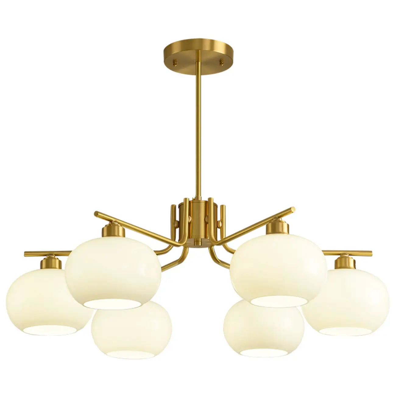 Modern Glass Globe Chandelier Adjustable Hanging Length Image - 5 | homeyfad