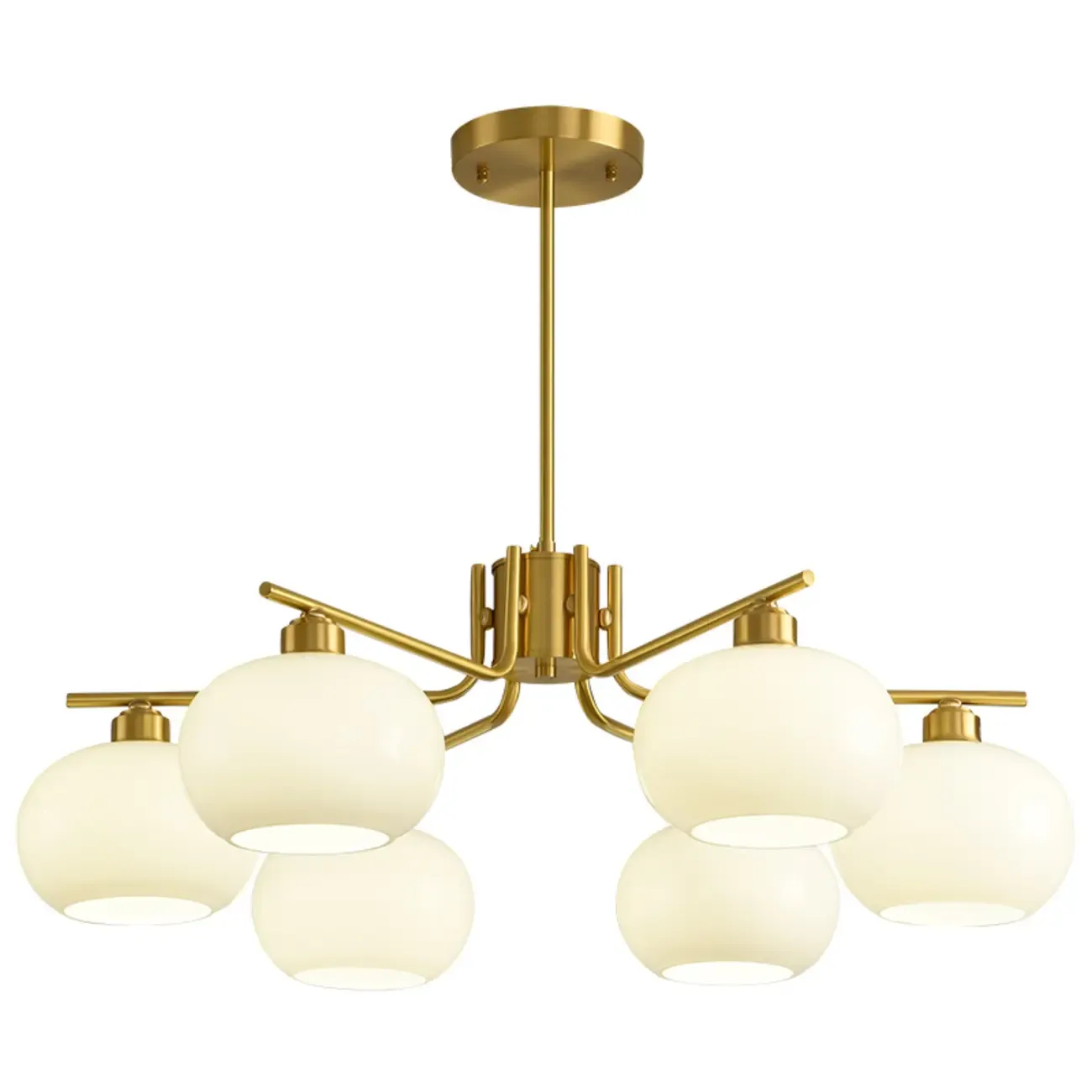 Modern Glass Globe Chandelier Adjustable Hanging Length Image - 5