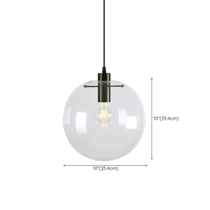 Contemporary Clear Glass Bubble Shape LED Pendant Light for Living Room Image - 18