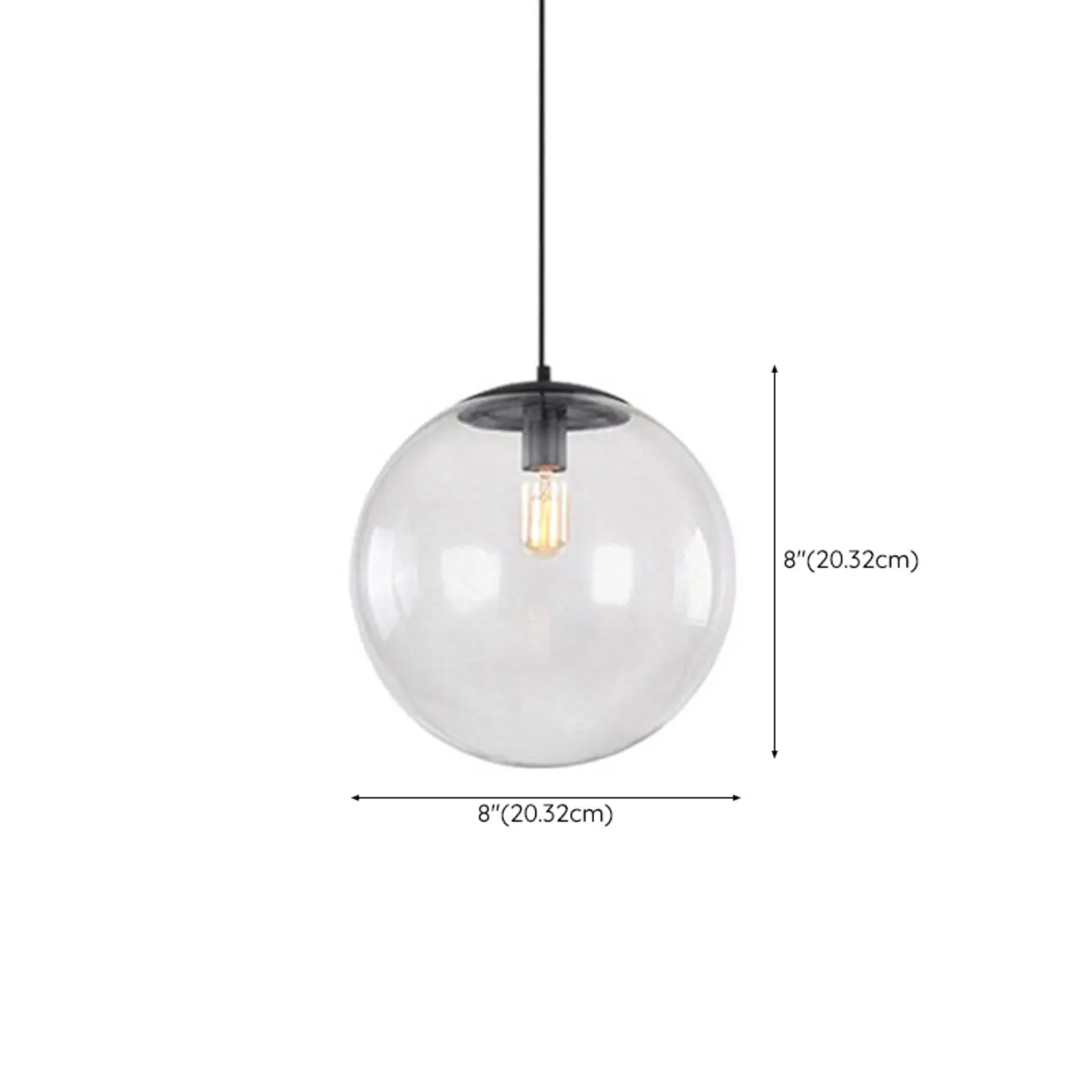 Contemporary Clear Glass Bubble Shape LED Pendant Light for Living Room Image - 19 | homeyfad