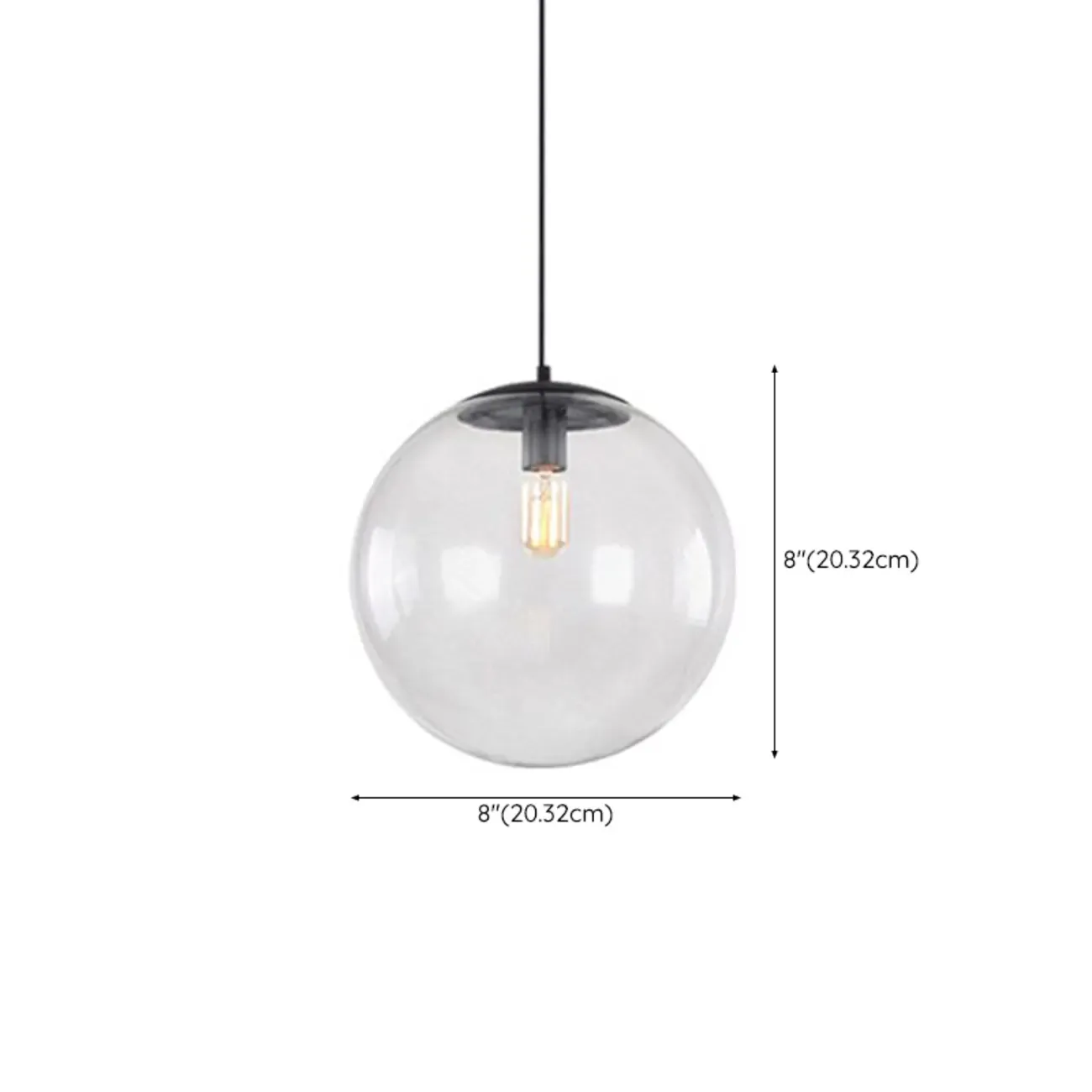 Contemporary Clear Glass Bubble Shape LED Pendant Light for Living Room Image - 19