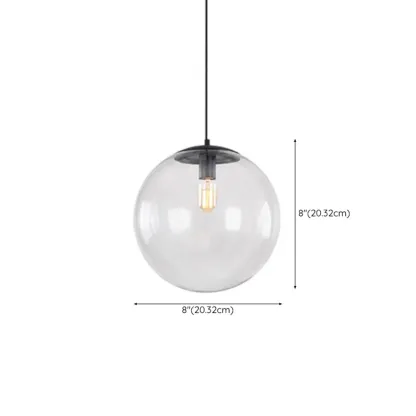 Contemporary Clear Glass Bubble Shape LED Pendant Light for Living Room Image - 19