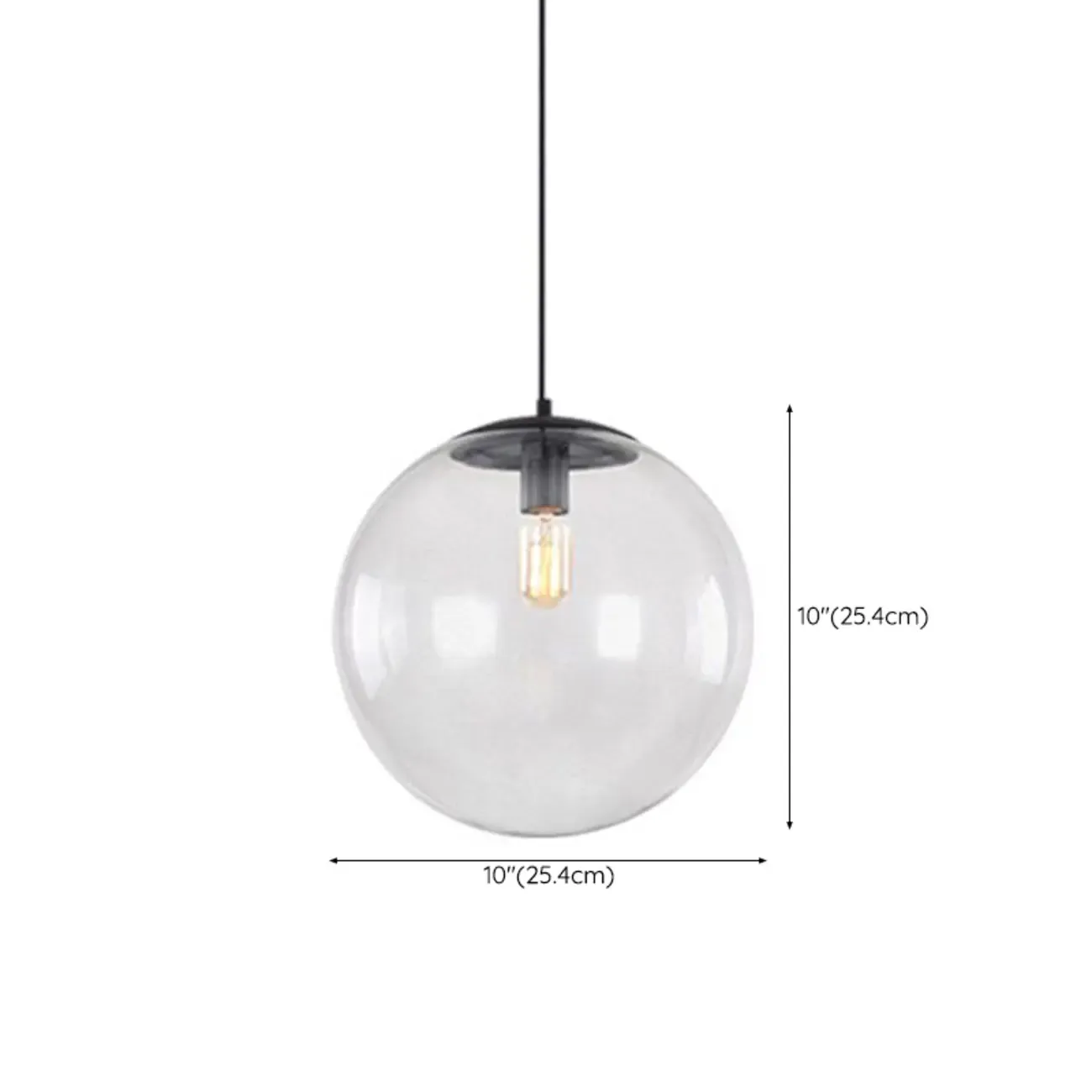 Contemporary Clear Glass Bubble Shape LED Pendant Light for Living Room Image - 20